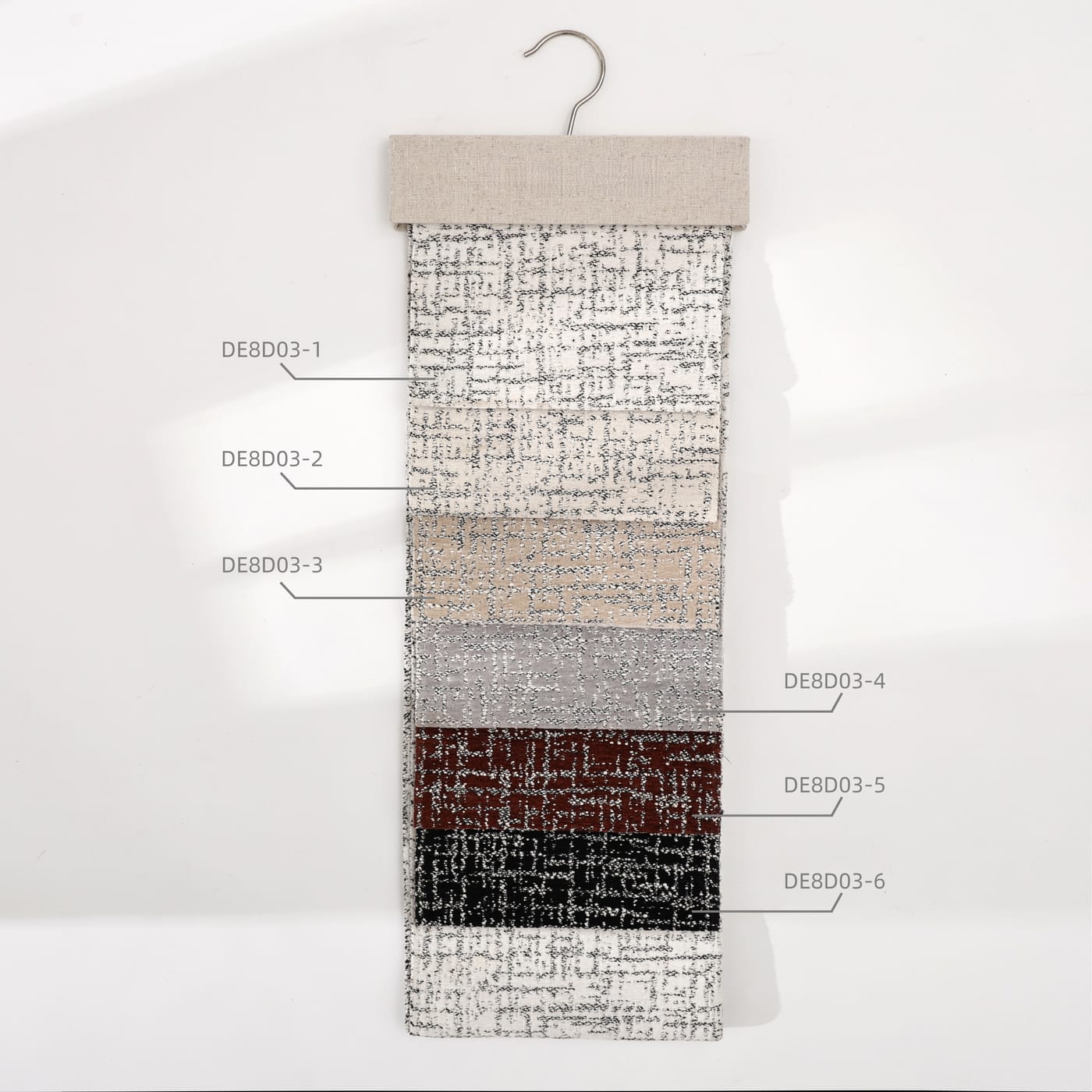 DE8D03 sample hanger with a crosshatch pattern