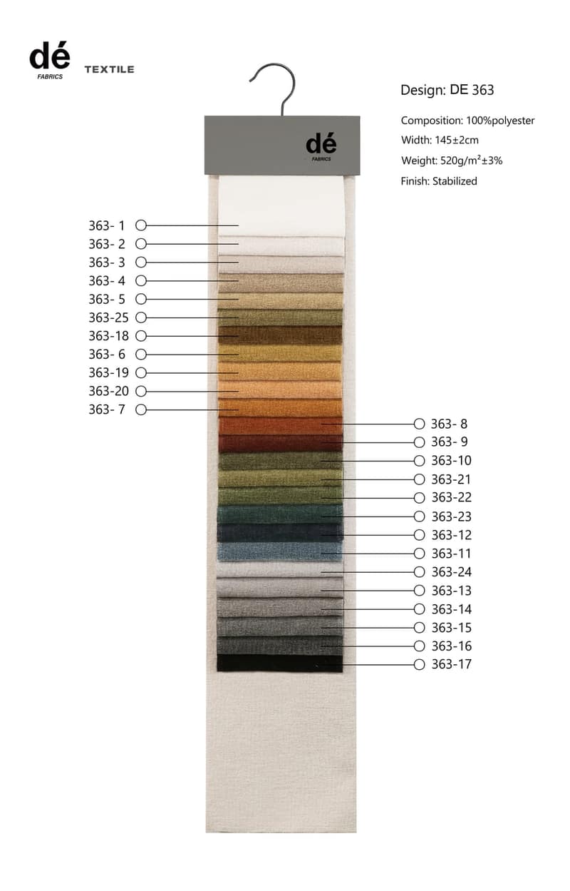 DE363 colour card