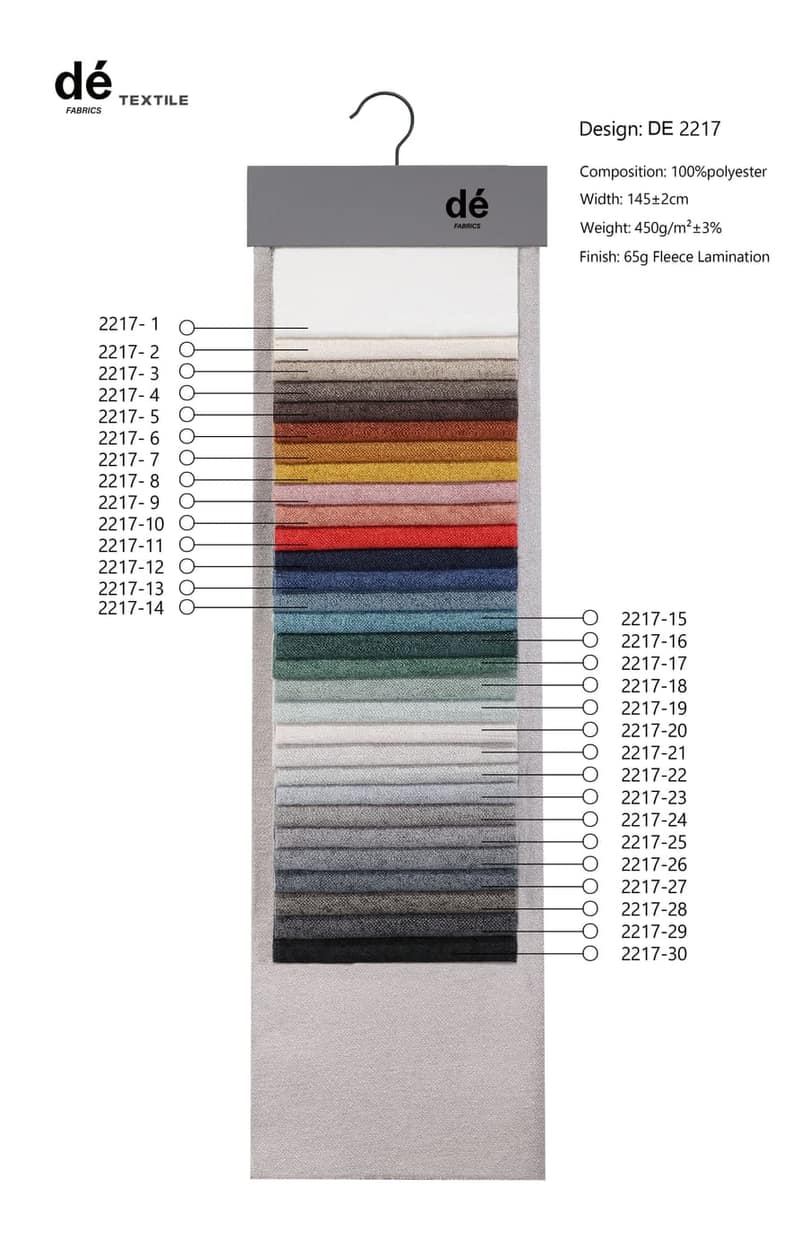 dé colour card for DE2217