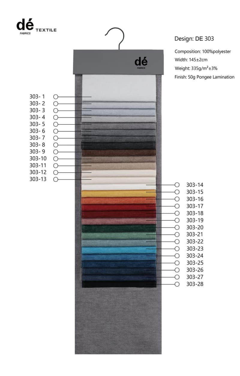 dé colour card for DE303
