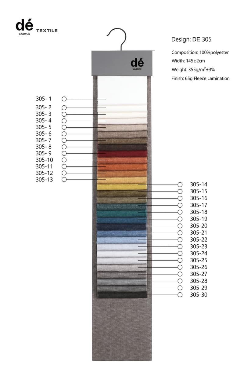 dé colour card for DE305