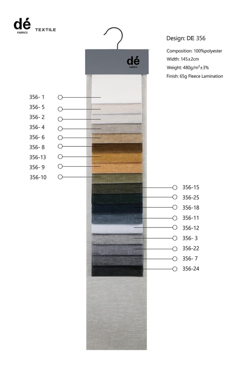 dé colour card for DE356