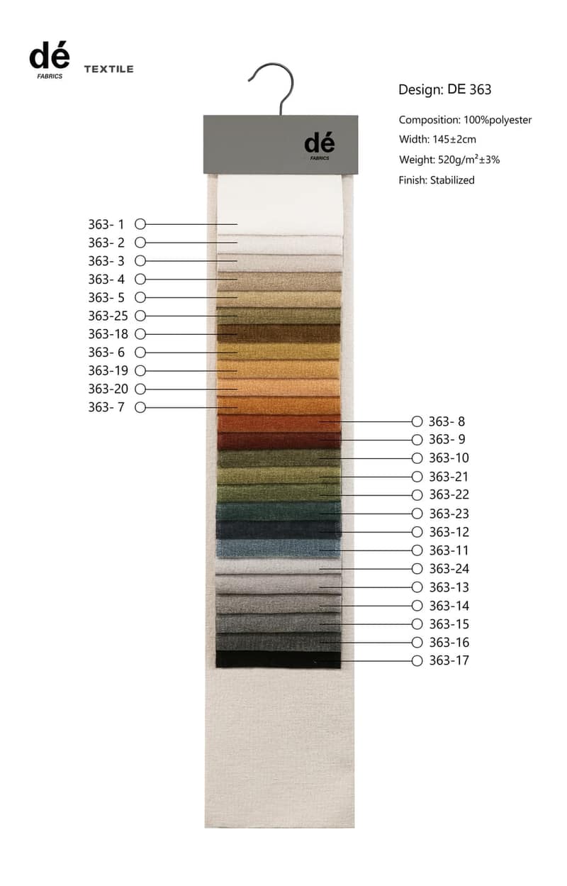 dé colour card for DE363